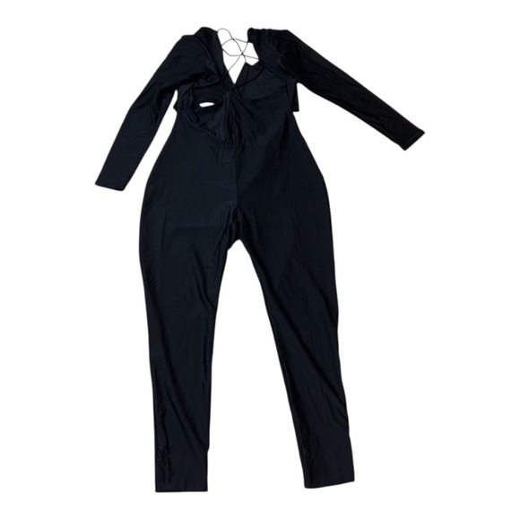 SKIMS Lace-Up Catsuit Jumpsuit One Piece in black NWOT - Picture 2 of 9